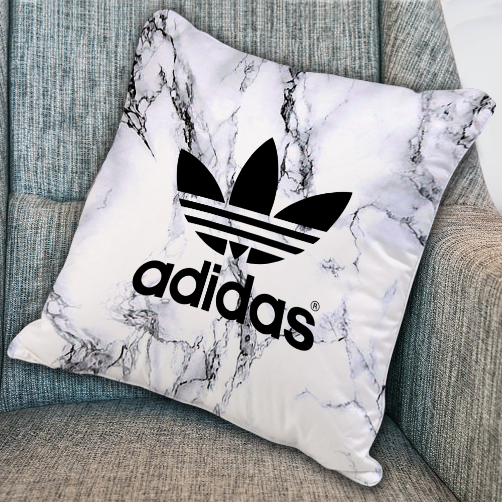 Adidas White Marble Custom Zippered Pillow Case 16 X 16 18 X 18