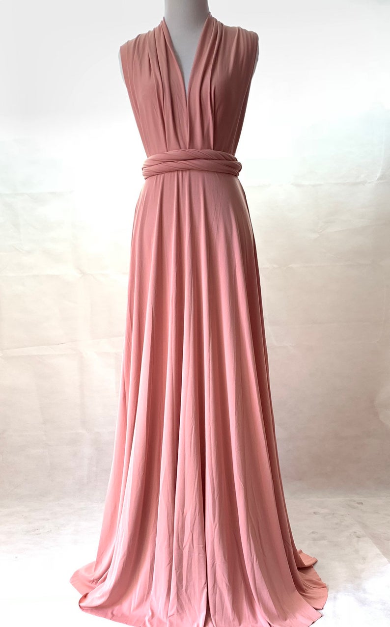dusty rose wrap dress