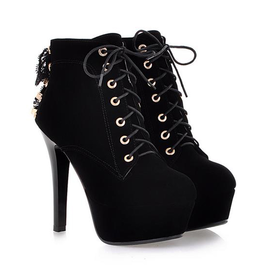 cute black boots with heels