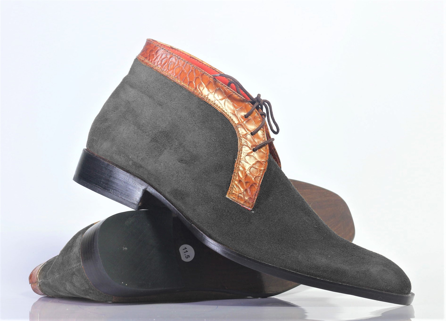 Diesel Grey Suede Leather Ankle Boots For Men's · Leather Crag · Online