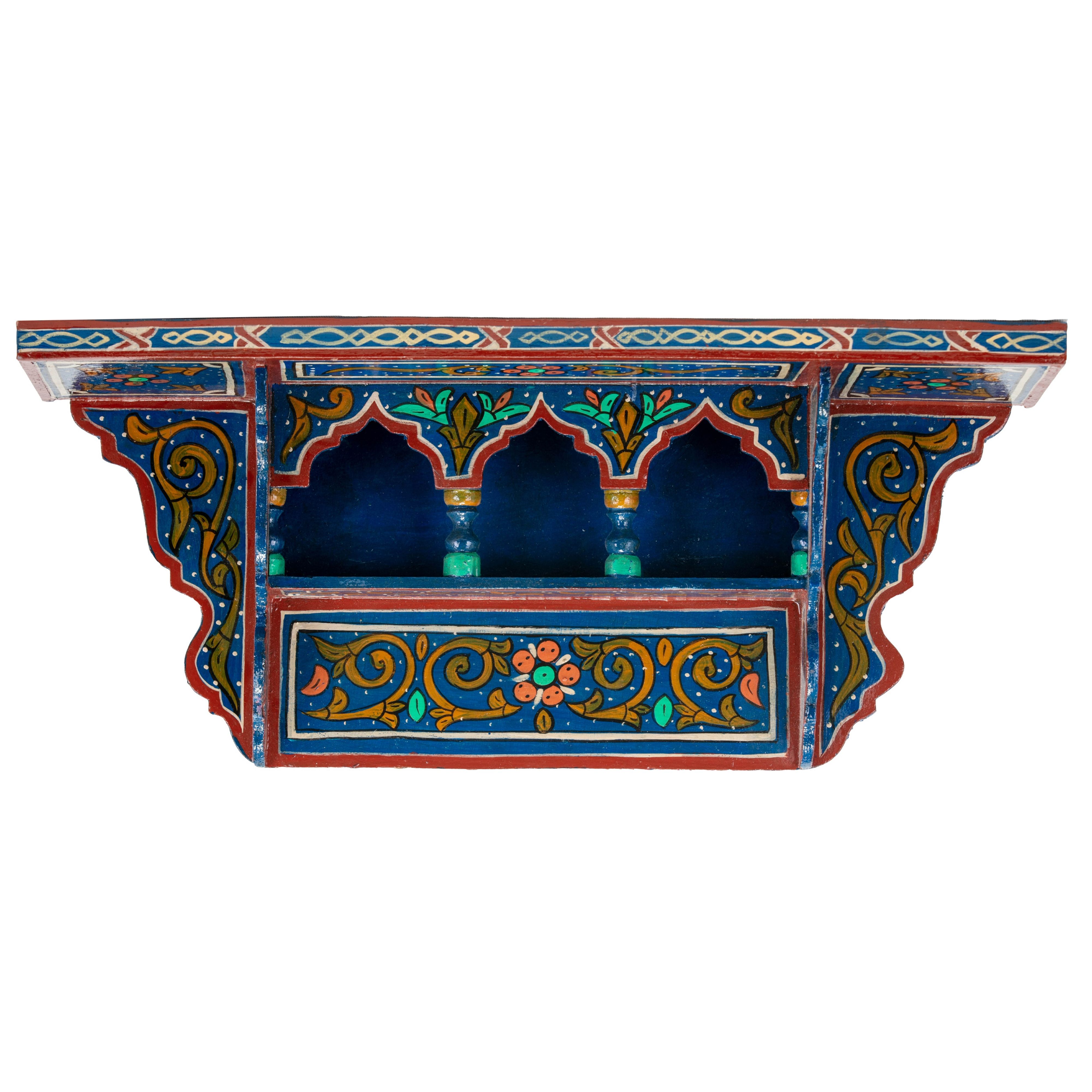 Painted Moroccan Shelf Wall Shelves Floating Shelves Blue Dark Rustic Floating Bathroom Shelf Sold By Takeus On Storenvy