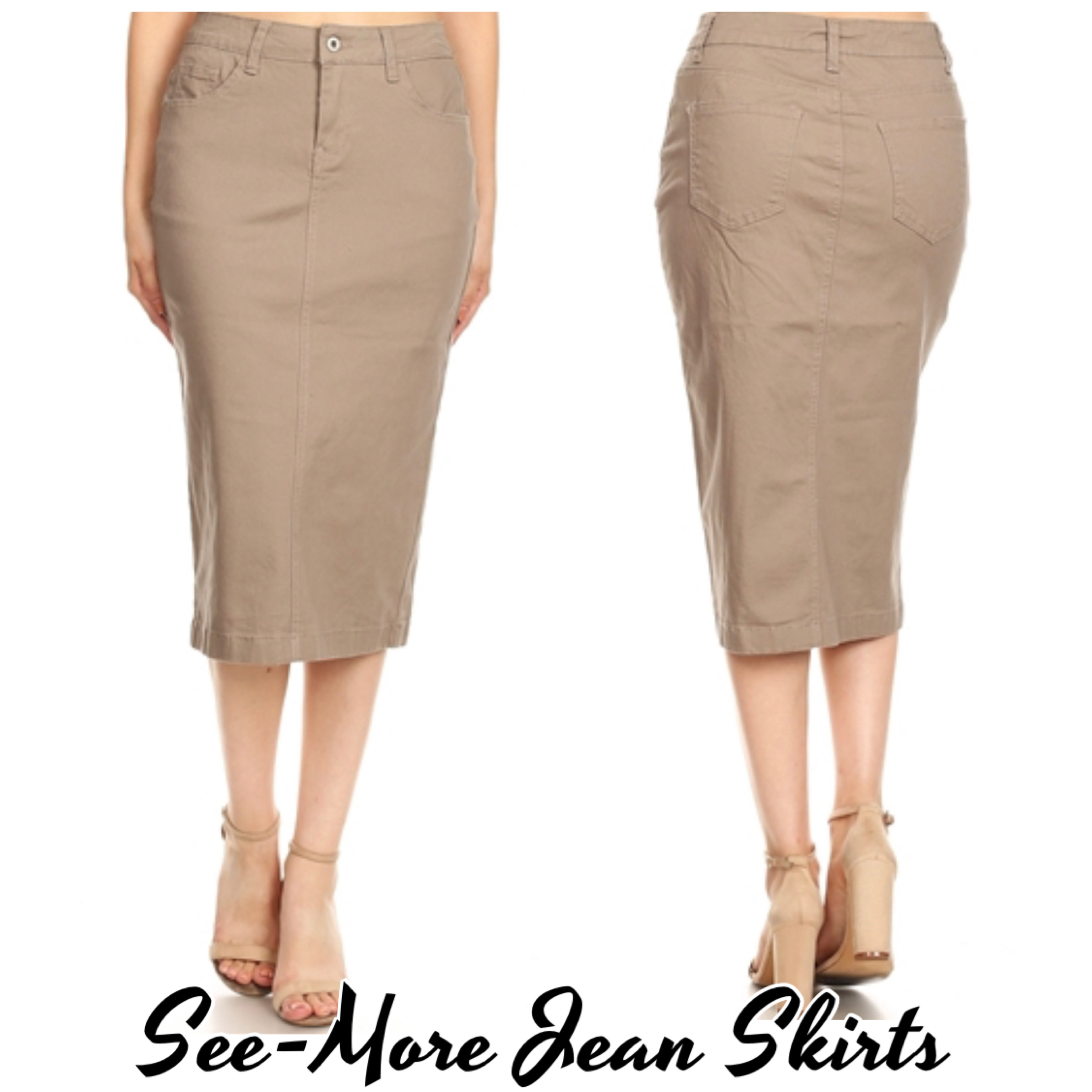 tan jean skirt